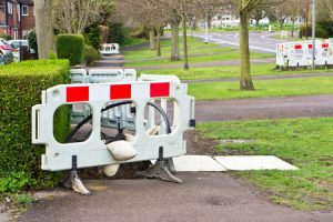 Construction work on a public pavement. If there are no signs to warn you of the construction site, you may injure yourself and question how to sue the council