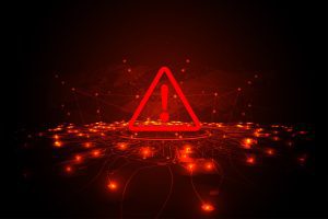 RED DATA BREACH ALERT TRIANGLE GRAPHIC