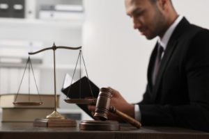 Lawyer explaining criminal injury compensation claim.