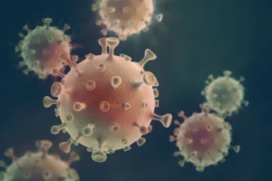 A 3D image of bacteria representing MSRA bacteria